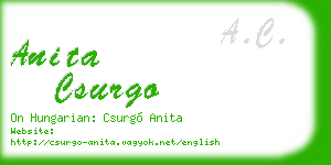 anita csurgo business card